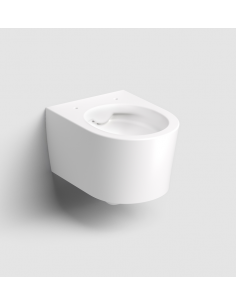 væghængt toilet hvidt mat blank skinnende badeværelse indretning design 2