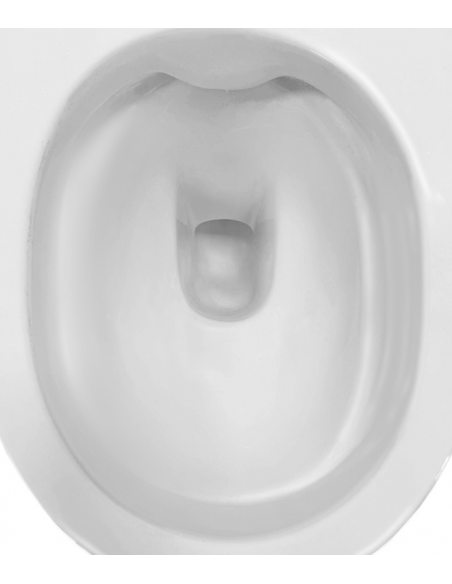 væghængt toilet hvidt mat blank skinnende badeværelse indretning design