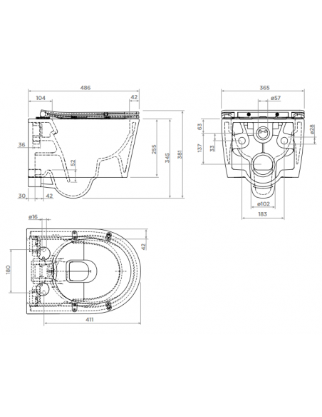 væghængt toilet hvidt mat blank skinnende badeværelse indretning design
