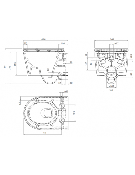 væghængt toilet hvidt mat blank skinnende badeværelse indretning design