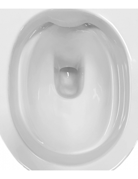 væghængt toilet hvidt mat blank skinnende badeværelse indretning design