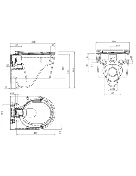 væghængt toilet hvidt mat blank skinnende badeværelse indretning design
