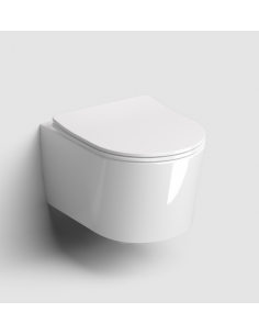 væghængt toilet hvidt mat blank skinnende badeværelse indretning design