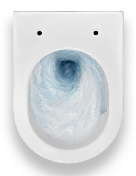 væghængt toilet hvidt mat blank skinnende badeværelse indretning design