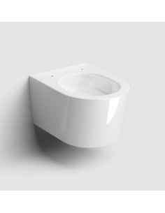væghængt toilet hvidt mat blank skinnende badeværelse indretning design 2