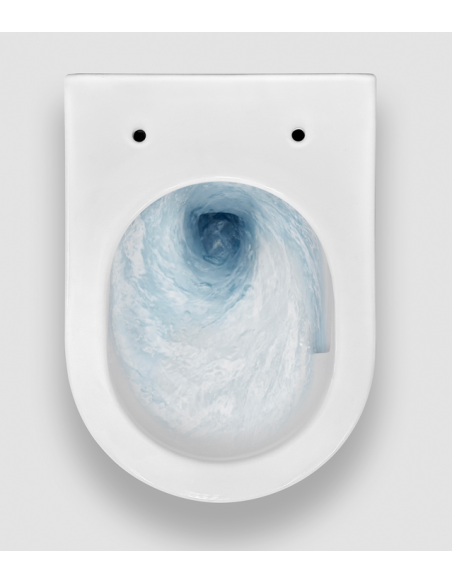 væghængt toilet hvidt mat blank skinnende badeværelse indretning design