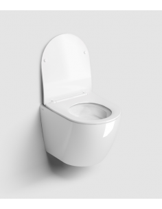 væghængt toilet hvidt mat blank skinnende badeværelse indretning design 2