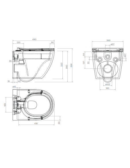 væghængt toilet hvidt mat blank skinnende badeværelse indretning design