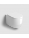 INBE Væghængt toilet turbo flush i keramik D53 cm - Blank hvid