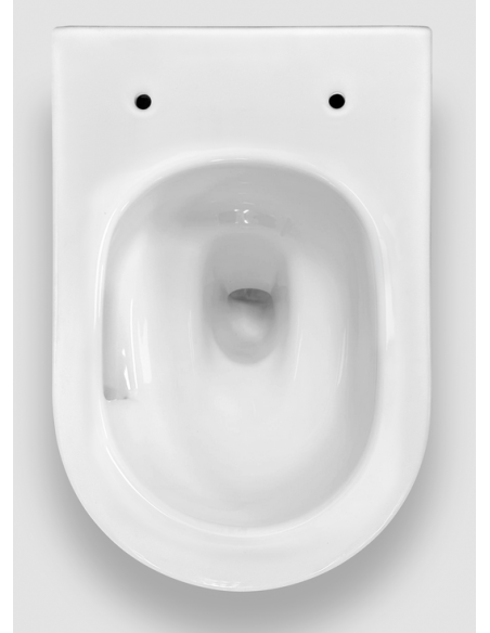 væghængt toilet hvidt mat blank skinnende badeværelse indretning design