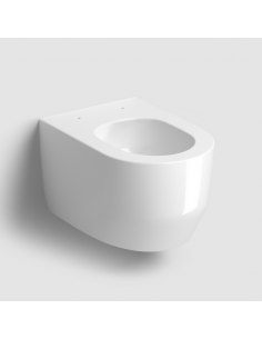 væghængt toilet hvidt mat blank skinnende badeværelse indretning design 2