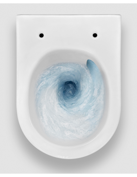 væghængt toilet hvidt mat blank skinnende badeværelse indretning design