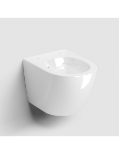 væghængt toilet hvidt mat blank skinnende badeværelse indretning design 2