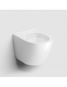 væghængt toilet hvidt mat blank skinnende badeværelse indretning design 2