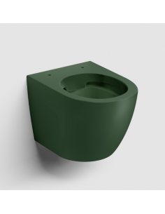 væghængt toilet grøn mat blank skinnende badeværelse indretning design 2