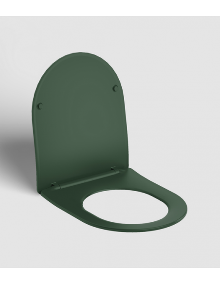 væghængt toilet grøn mat blank skinnende badeværelse indretning design