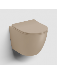 væghængt toilet mat blank skinnende badeværelse indretning design