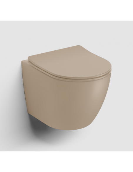 væghængt toilet mat blank skinnende badeværelse indretning design