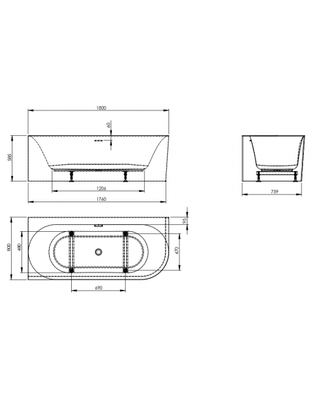 hjørnebadekar hjørne fritstående badekar 180 moderne design badeværelse indretning hvid akryl
