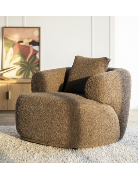 lænestol loungestol moderne nordisk design skandinavisk boucle stof
