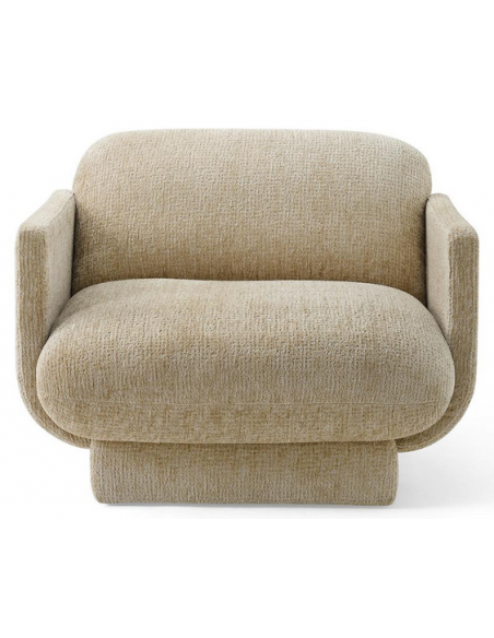 moderne lænestol stof beige stuemøbler design tekstil