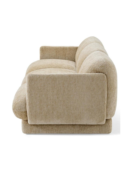 moderne sofa 3 personer beige stof design tekstil stuemøbler