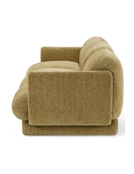 moderne sofa 3 personer grøn stof design tekstil stuemøbler