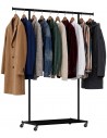 Garderobe stativ på hjul i metal H165 x B92 - 132 x D45 cm - Sort