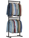 Garderobe stativ i metal H185 x B70 x D50 cm - Sort