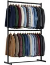 Garderobe stativ i metal H185 x B120 x D50 cm - Sort