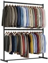 Garderobe stativ i metal H185 x B150 x D50 cm - Sort