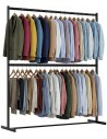 Garderobe stativ i metal H185 x B165 x D50 cm - Sort