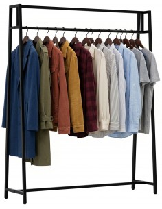 tøjstativ garderobe garderobestativ stativ på hjul sort