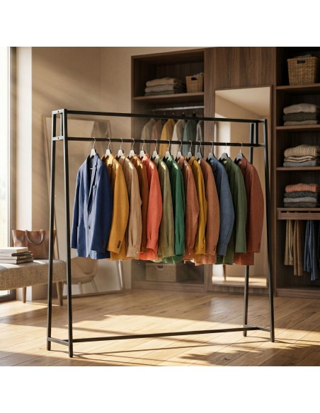 tøjstativ garderobe garderobestativ stativ på hjul sort