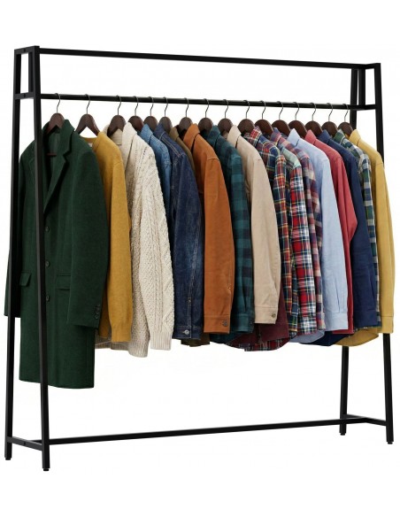 tøjstativ garderobe garderobestativ stativ på hjul sort
