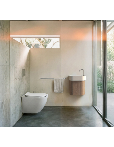 håndvask moderne design badeværelsesindretning badeværelsesrenovering lille gæstetoilet