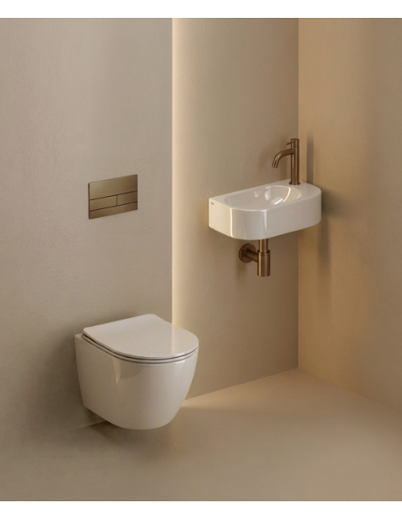 håndvask moderne design badeværelsesindretning badeværelsesrenovering lille gæstetoilet