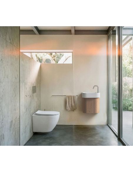 håndvask moderne design badeværelsesindretning badeværelsesrenovering lille gæstetoilet