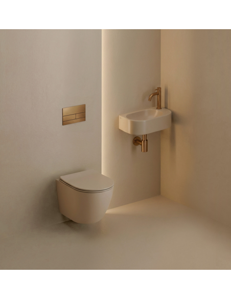 håndvask moderne design badeværelsesindretning badeværelsesrenovering lille gæstetoilet