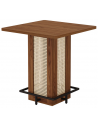 Barbord i metal og møbelplade H100 x B80 x D80 cm - Sort/Brun/Natur