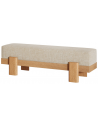 Bænk i MDF og polyester 140 x 35 cm - Natur/Taupe