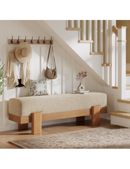 bænk entre garderobe soveværelse moderne design skobænk træ