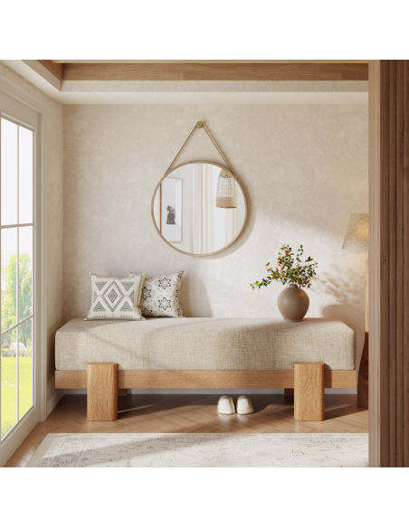 bænk entre garderobe soveværelse moderne design skobænk træ
