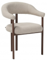 NORI Spisebordsstol med armlæn i metal og linned H81 cm - Valnød/Taupe
