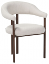 NORI Spisebordsstol med armlæn i metal og linned H81 cm - Valnød/Off-white