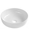 Bordmonteret rund håndvask i keramik Ø41,5 cm - Blank hvid