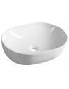 Bordmonteret oval håndvask i keramik 49 x 36 cm - Blank hvid