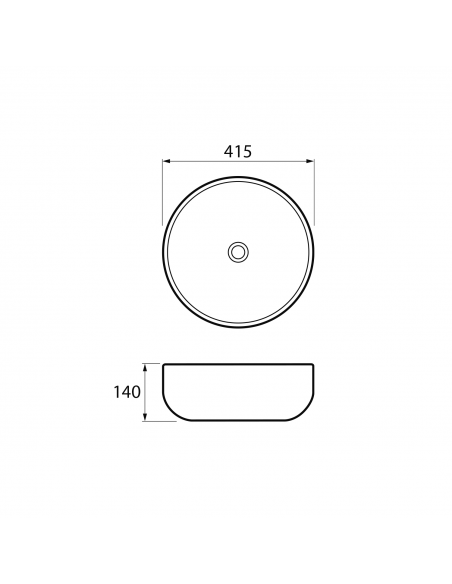 rund håndvask vask bordmonteret bordplade keramik badeværelse marmor