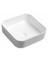 Bordmonteret håndvask i keramik 39,5 x 39,5 cm - Blank hvid