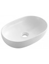 Bordmonteret oval håndvask i keramik 60 x 42 cm - Blank hvid